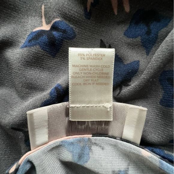 LOFT NWOT FLORAL SWING DRESS COWL NECKLINE SLEEVELESS TIE WAIST GRAY PINK SMALL - Picture 8 of 9